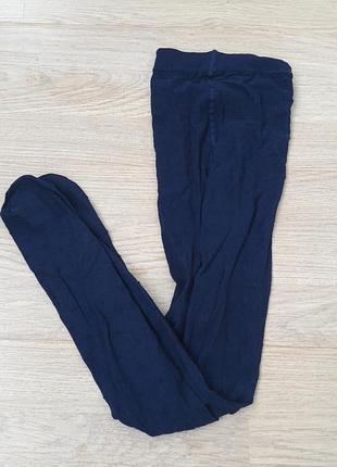 Капронові колготки з візерунком дівчинку 6-7 років сині 116-122