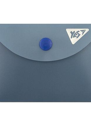 Папка-конверт на кнопке а7 yes fusion 492328 7.5х10.5 см синяя
