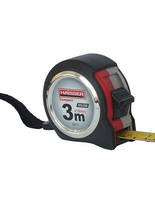 Рулетка измерительная haisser 22013 84379 3 м 19 мм черная