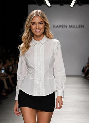 Жіноча сорочка блуза karen millen біла l (eu 40) бавовна