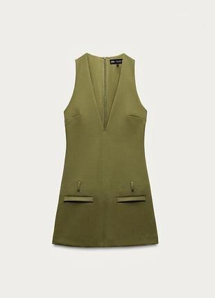 Сукня в оливковому кольорі zara