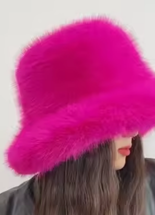 Хутрова панама кольору фуксія 💞💞💞