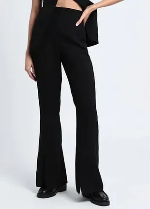 Женские черные брюки в рубчик topshop