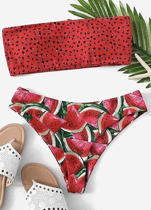 🍉 яскравий жіночий купальник з принтом кавунів