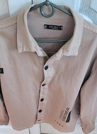 Катонова рубашка- куртка,( streetwear) виробник туреччина, на вік 12 років, якісна.