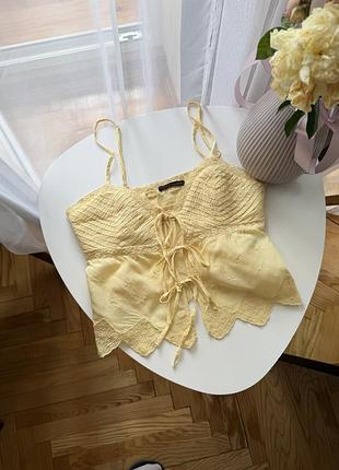 Жовьа літня блуза топ zara