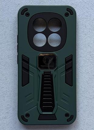 Poco m8 pro чехол armor magnetic green противоударный, зелёный, матовый пластик с ножкой подставкой