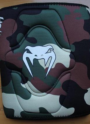 Наколінник бійцівський venum kontact gel з камуфляжним візерунком forest camo розмір xl