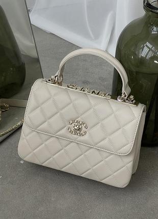 Chanel trendy cc white lambskin - premium молочный е
