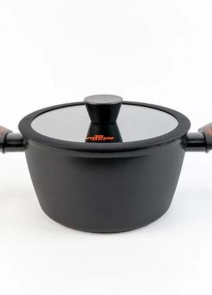 Кастрюля с крышкой vitrinor chef collection 2112161 24 см 3.8 л черная