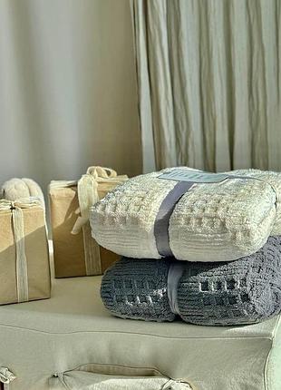 Плед на эко-овчине dushka home 21612 150х200 см темно-серый