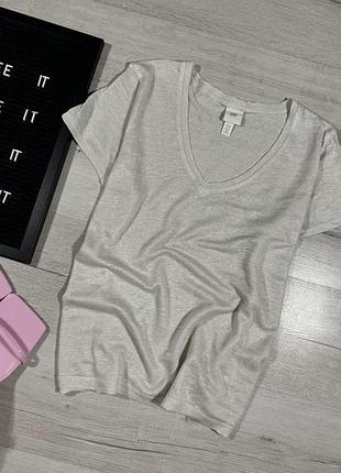 Лляна футболка h&m
