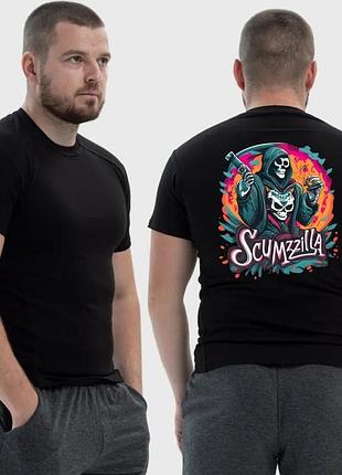 Мужская тактическая футболка с принтом scumzilla скелет в балахоне цветной арт. xs