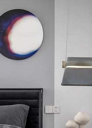 Люстра светодиодная подвесная led светильник для квартиры на потолок лэд 26414 белый 30-150х21х10 см.