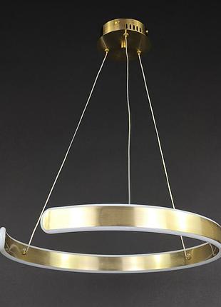Люстра светодиодная подвесная led светильник для квартиры на потолок лэд 27871 латунь 25-160х50х50 см.