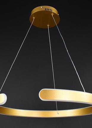 Люстра світлодіодна підвісна led світильник для квартири на стелю лед 28019 золото 20-120х60х60 см.