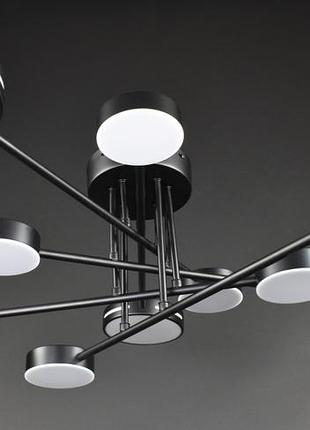 Люстра светодиодная потолочная led светильник для квартиры на потолок лэд 27936 черный 25х90х90 см.