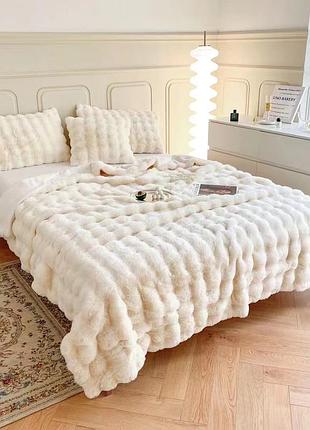 Плед dushka home шиншила пузырь 21775 200х230 см молочный