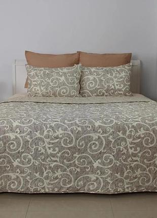 Покрывало евро теп elegante cotton beige and white 4-04577_32781 220х240 см