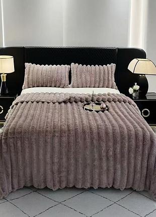 Плед dushka home шарпей смужка 7 см 21800 200х230 см сірий