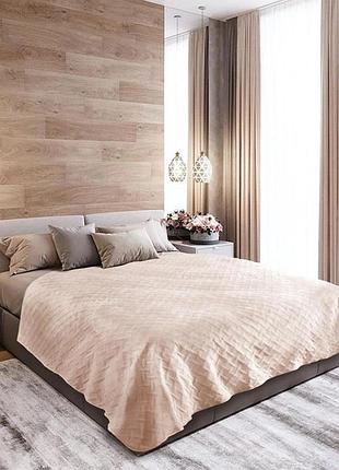 Покривало двоспальне теп velour ромб прямий 4-00516-21707 180х240 см пудрове