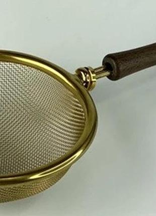 Сито с ручкой olens волнат 102-1340 20 см золотистое