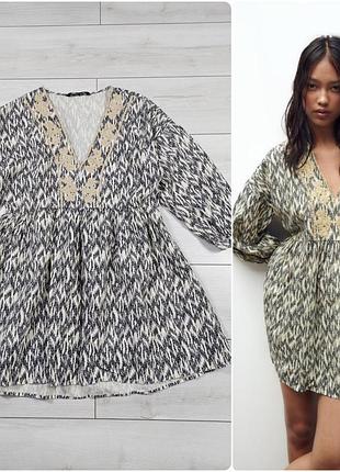 Сукня туніка zara льон котон р.l