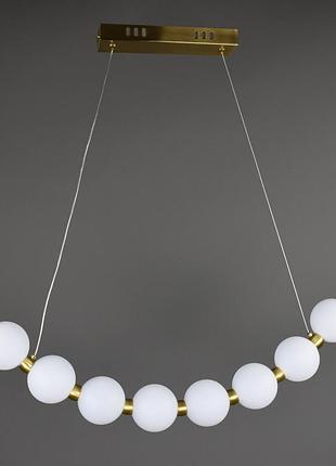 Люстра светодиодная подвесная led светильник для квартиры на потолок лэд 28340 латунь 35-140х8х70 см.