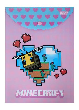 Папка-конверт на кнопке а4 yes minecraft spring 492339 33х24 см