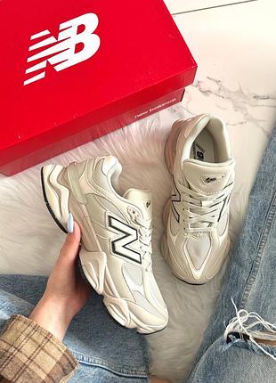 Стильные женские кроссовки new balance 9060 beige milk leather