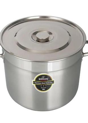 Кастрюля с крышкой bohmann bh-4124-30 30 л 40х25 см серебристая