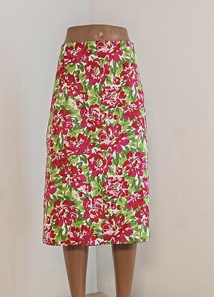 Котонова спідниця на підкладці,люксового бренду laura ashley тренд сезону!