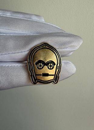 Пін значок металевий брошка c-3po із «зоряних війн» — star wars droid pin, золотий робот
