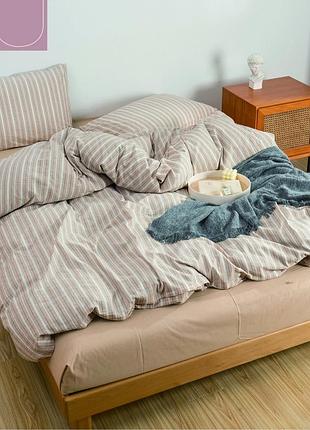 Постельное белье двуспальное viluta вареный хлопок wash printed w 07-2 175х210 см