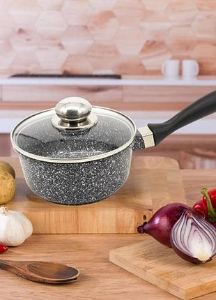 Ковш с крышкой styleberg st 3017 18 см 1.6 л серый