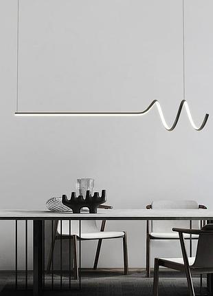 Люстра светодиодная подвесная led светильник для квартиры на потолок лэд 27253 черный 30-140х20х120 см.