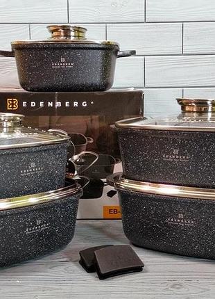 Набір каструль edenberg eb-3986 12 предметів чорний