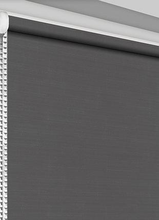 Рулонная штора rolets лён 1-519-1000 100x170 см открытого типа темно-серая