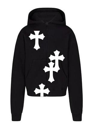 Мужской зип-худи chrome hearts w6 xs