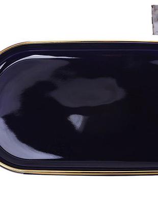 Блюдо bona di gold line 805-737 25.5х11.5х2.5 см синее