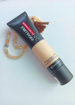 Тональний крем l'oréal paris infaillible 24h matte foundation у відтінку 90 porcelain
