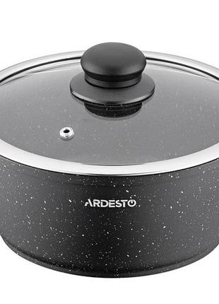 Кастрюля с крышкой ardesto anzio ar2420ge 20 см 2.5 л черная