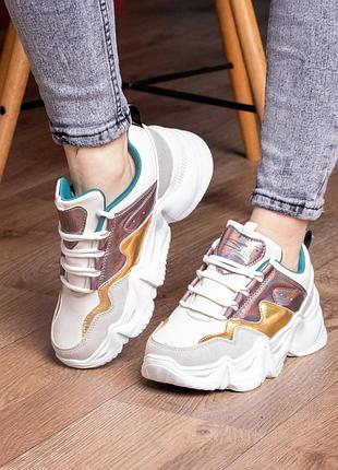 Кроссовки женские fashion frasier 2126 37 размер 24 см бежевый