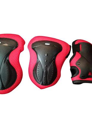 Защитные детские наколенники и налокотники x-treme pe-805-red-black черный с красным