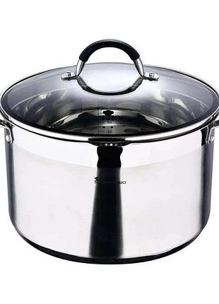 Кастрюля с крышкой masterрro foodies collection bgmp-1505-bk 20 см 4 л серая