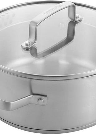 Каструля с крышкой greenpan chef's collection cc007730-001 20 см 3 л серебристая