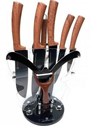 Набір ножів edenberg eb-11062-brown 9 предметів коричневий