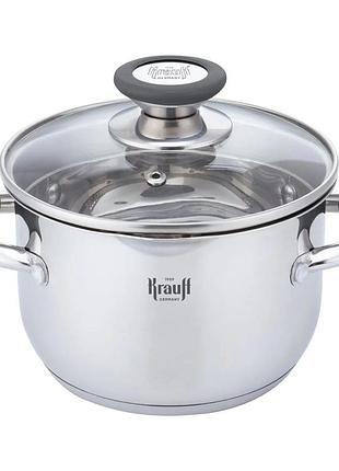 Каструля з кришкою krauff moxie 26-238-081 24 см 6.5 л срібляста