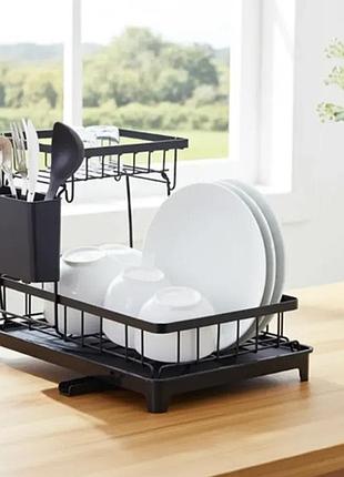 Сушка для посуду настільна edenberg eb-17981 36x29x25 см чорна