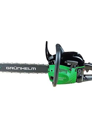 Пила ланцюгова бензинова grunhelm gs5200м 3.3 квт зелена